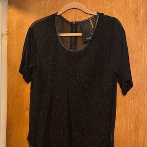 Heather by Bordeaux Black Lace Sheer Blouse